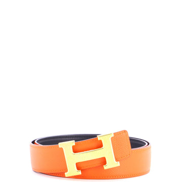 Hermes H Strie Buckle Reversible Belt Leather Medium