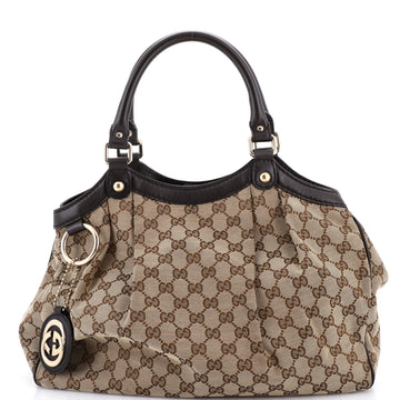 Gucci Sukey Tote GG Canvas with Leather Medium