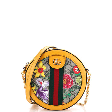 Gucci Ophidia Round Backpack Flora GG Coated Canvas Mini