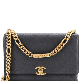 Chanel Bracelet On Chain Flap Bag Quilted Caviar Medium