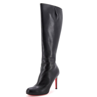Labotine 20 Christian Louboutin Women's Fifi Knee High Boots Leather 100 Black 3826661