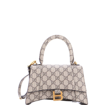 Gucci x Balenciaga The Hacker Project Hourglass Top Handle Bag GG Coated Canvas Small