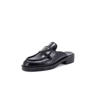 Prada Women's Triangle Logo Slide Mules Leather