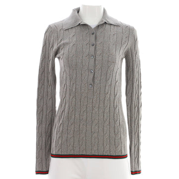 Gucci Women's Cable Knit Polo Sweater Wool