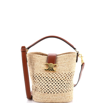 Celine Louise Bag Raffia with Leather Small