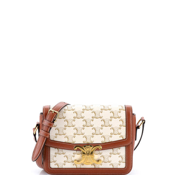 Celine Triomphe Shoulder Bag Triomphe Coated Canvas Teen