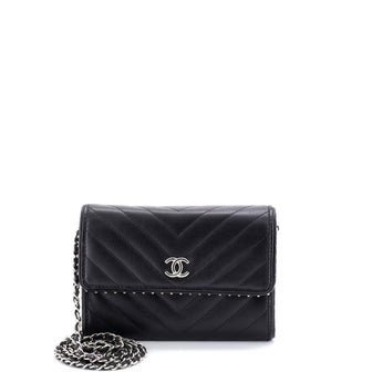 Chanel Wallet on Chain Chevron Lambskin with Studded Detail Mini