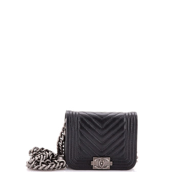 Chanel Boy Flap Chain Belt Bag Chevron Lambskin