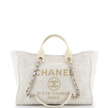 Chanel Deauville Tote Raffia with Glitter Detail Medium