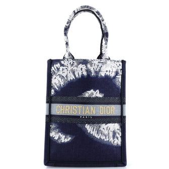Christian Dior Book Tote Embroidered Canvas Vertical