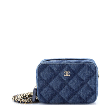 Chanel Camera Case Bag 3D Quilt Printed Denim