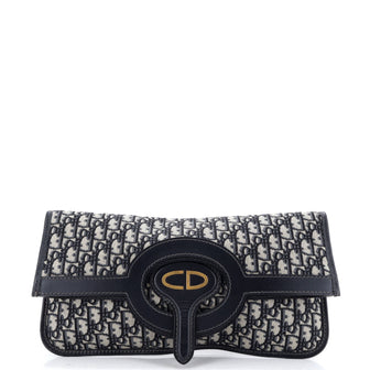 Christian Dior Fold Over Clutch Oblique Canvas
