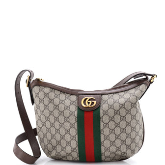 Gucci Ophidia Half Moon Hobo GG Coated Canvas Small