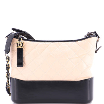 Chanel Bicolor Gabrielle Hobo Quilted Aged Calfskin Medium