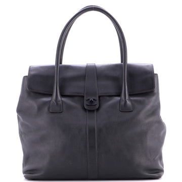 Chanel Vintage CC Turnlock Satchel Leather Large