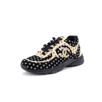 Chanel Women's CC All Over Print Low-Top Sneakers Suede