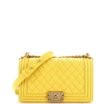 Chanel Boy Flap Bag Quilted Caviar Old Medium