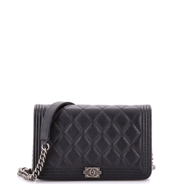 Chanel Boy Wallet on Chain Quilted Caviar