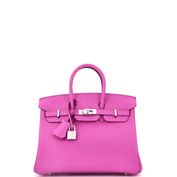 Hermes Birkin Handbag Pink Swift with Palladium Hardware 25