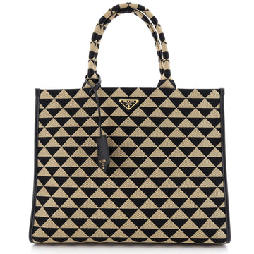 Prada Symbole Shopper Tote Jacquard Large