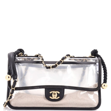 Chanel Sand By The Sea Pearl Flap Bag PVC with Lambskin Medium
