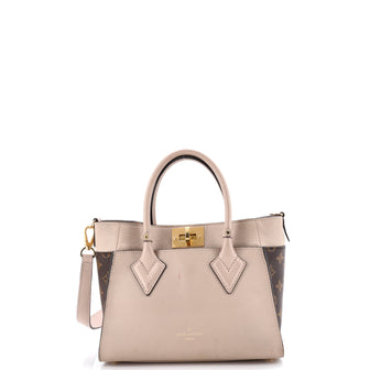 Louis Vuitton On My Side Tote Leather with Monogram Canvas PM