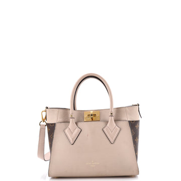 Louis Vuitton On My Side Tote Leather with Monogram Canvas PM