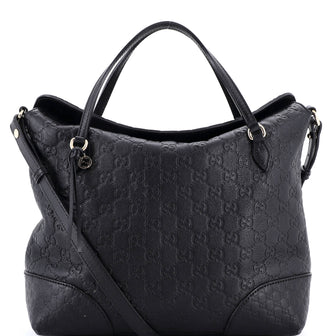 Gucci Bree Convertible Top Handle Bag Guccissima Leather Medium