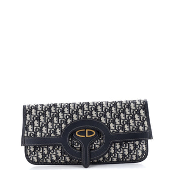 Christian Dior Fold Over Clutch Oblique Canvas