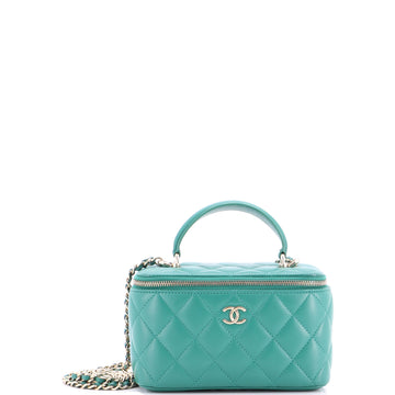 Chanel Classic Top Handle Vanity Case with Chain Quilted Lambskin Small