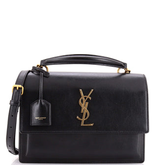 Saint Laurent Sunset Top Handle Shoulder Bag Leather Medium