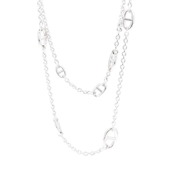 Hermes Farandole Long Necklace Sterling Silver 160