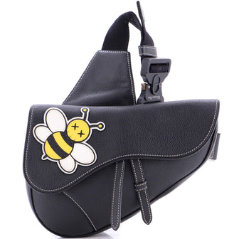 Christian Dior KAWS Saddle Crossbody Bag Leather with Applique