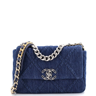 Chanel 19 Flap Bag Quilted Denim Medium