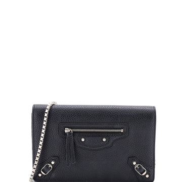 Balenciaga City Classic Studs Wallet on Chain Leather Small