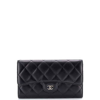 Chanel Trifold Classic Flap Wallet Quilted Lambskin