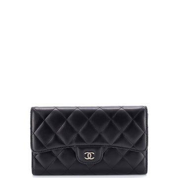 Chanel Trifold Classic Flap Wallet Quilted Lambskin