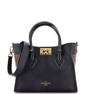 Louis Vuitton On My Side Tote Leather with Monogram Canvas PM