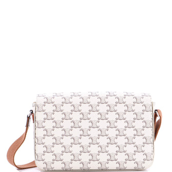 Celine Flap Messenger Bag Triomphe Coated Canvas Medium