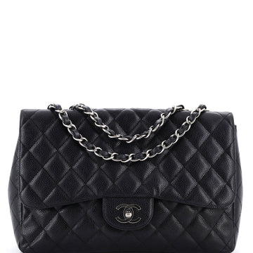 Chanel Classic Single Flap Bag Quilted Caviar Jumbo
