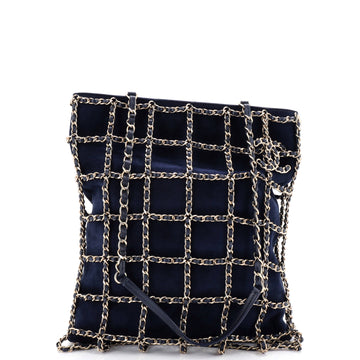Chanel Chain Frame CC Charm Shopping Tote Suede