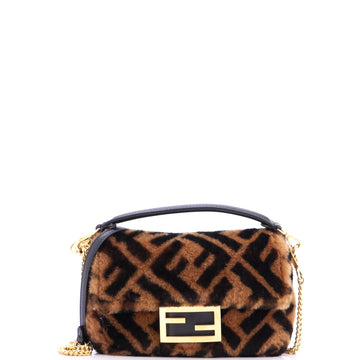 Fendi Baguette NM Bag Zucca Shearling Mini