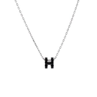 Hermes Pop H Pendant Chain Necklace Metal and Enamel Mini
