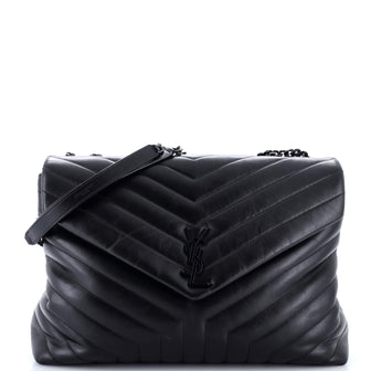 Saint Laurent Loulou Shoulder Bag Matelasse Chevron Leather Large