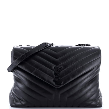 Saint Laurent Loulou Shoulder Bag Matelasse Chevron Leather Large