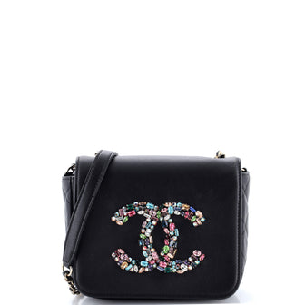 Chanel Giant Crystal CC Flap Bag Lambskin Mini