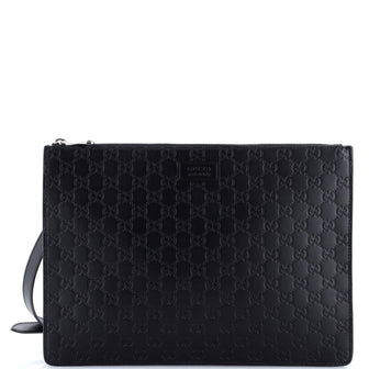 Gucci Zip Messenger Bag Guccissima Leather Large