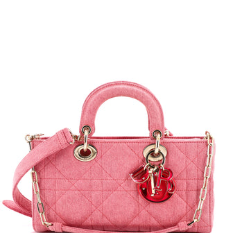 Christian Dior Lady D-Joy Bag Macrocannage Quilt Denim Medium