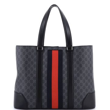 Gucci Web Open Tote GG Coated Canvas Large