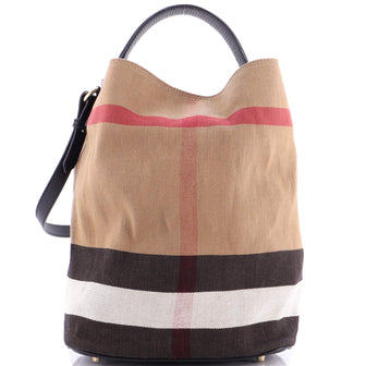 Burberry Ashby Bag House Check Canvas Medium